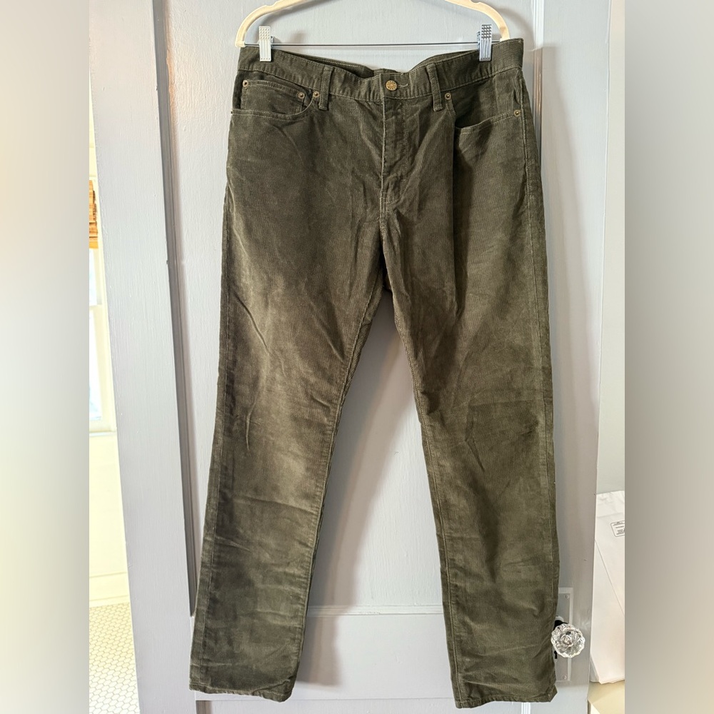J Crew Men’s Flex Pant, 34x32, Olive Green